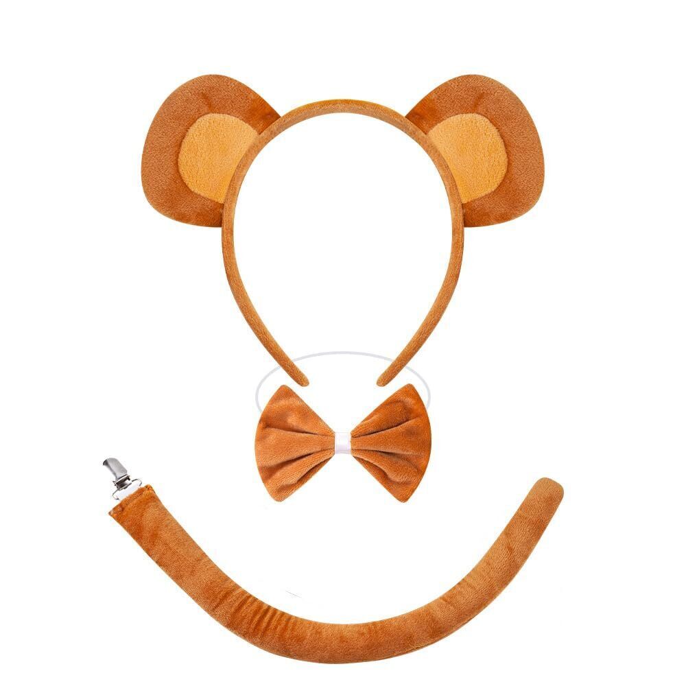 1242 Monkey Costume Set With Monkey Ears Headband, Bow Tie